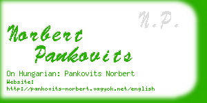 norbert pankovits business card